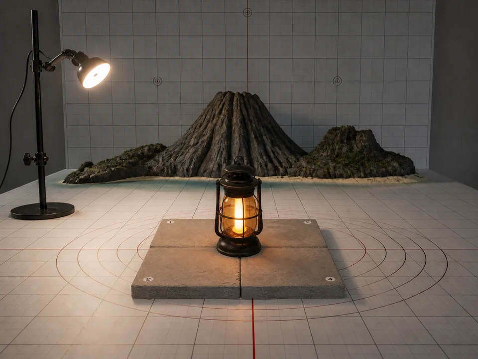 Shadow Physics의 single-light-source-consistency 커머셜 포토그래피 예시